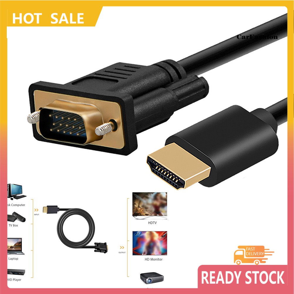 Dây Cáp Chuyển Đổi 1 / 1.5 / 1.8m Hdmi Sang Vga Hd-15 D-sub Video Cho Pc Hdtv