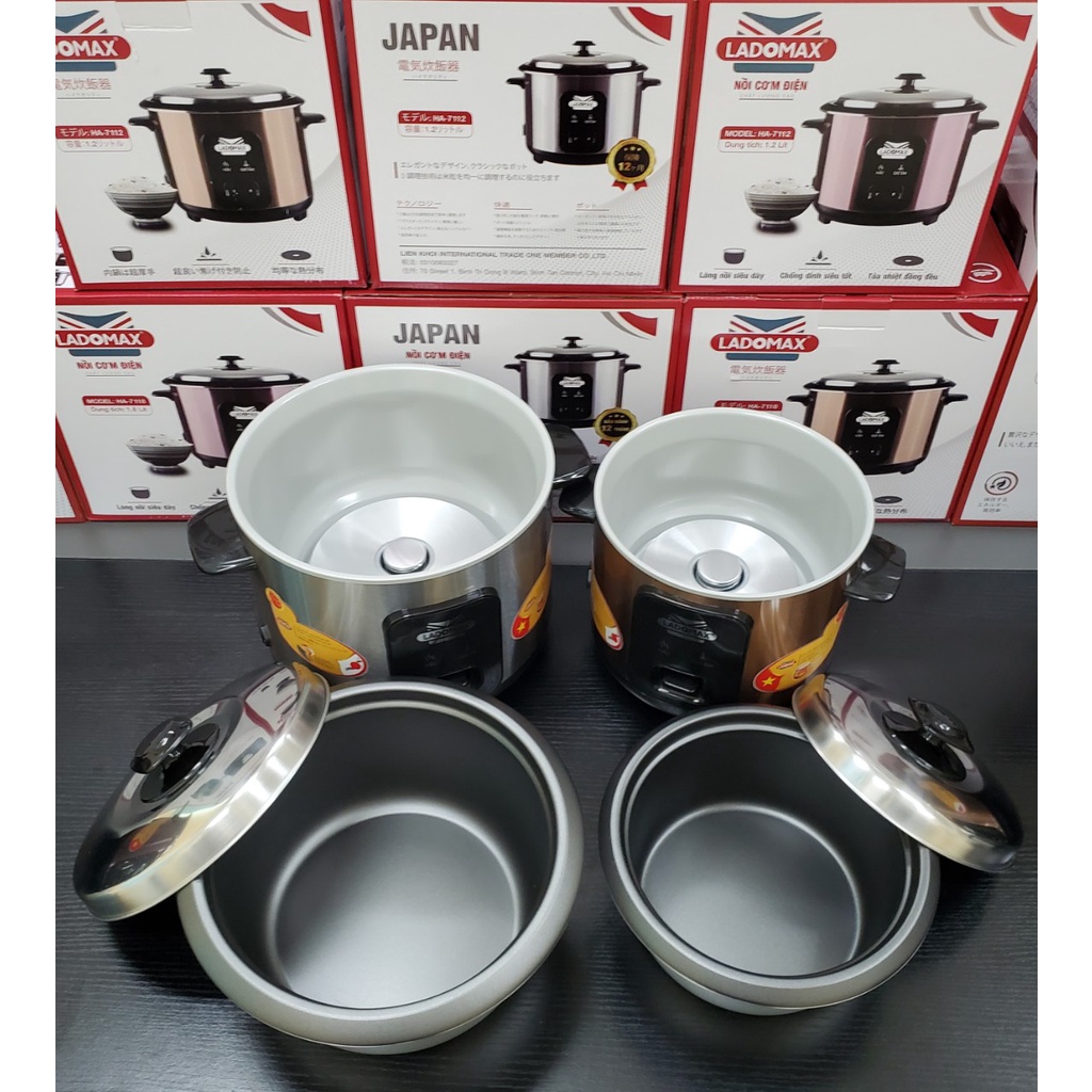 Nồi cơm điện nắp rời Ladomax HA-7112 1,2L - Bảo hành 12 tháng