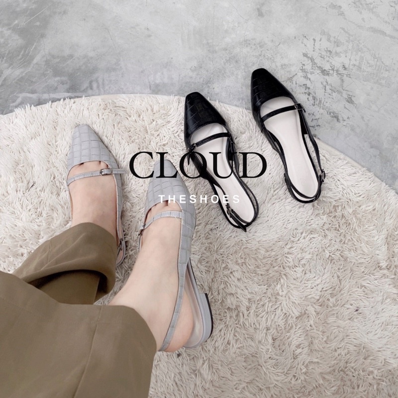 Giày sandal gót bệt quai sau khoá