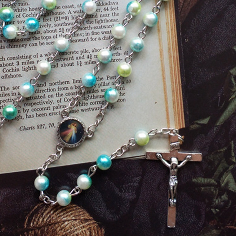Vòng cổ Chuỗi Hạt 27 inch Có Mặt Thánh Giá Dành Cho Nam Nữ