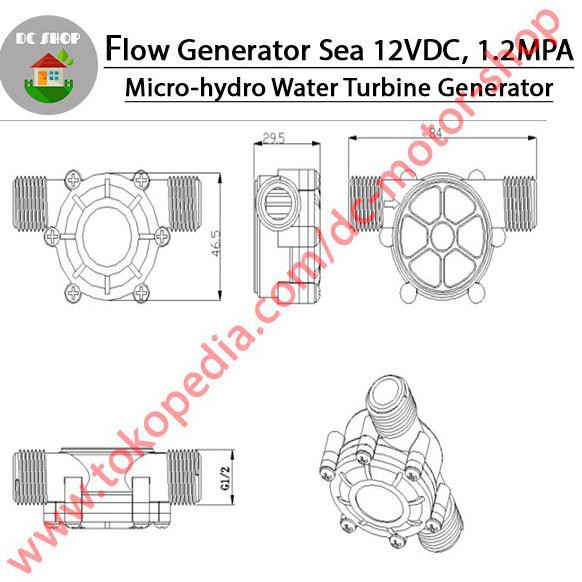 Máy Phát Điện 12v Dc Micro Hydro Turbine Db-268