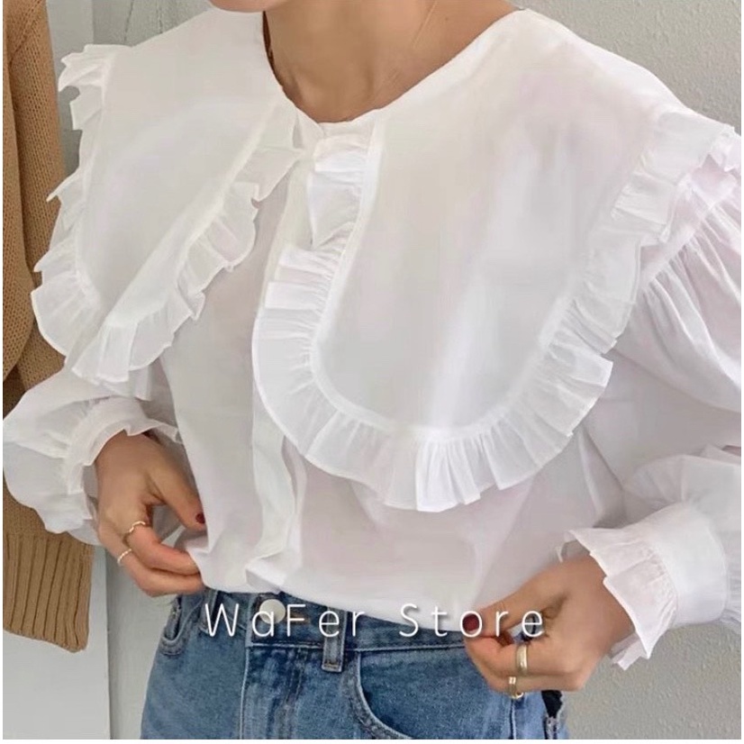 áo babydoll cổ bèo tiểu thư A256 quảng châu Thời trang Xmin LOẠI 1