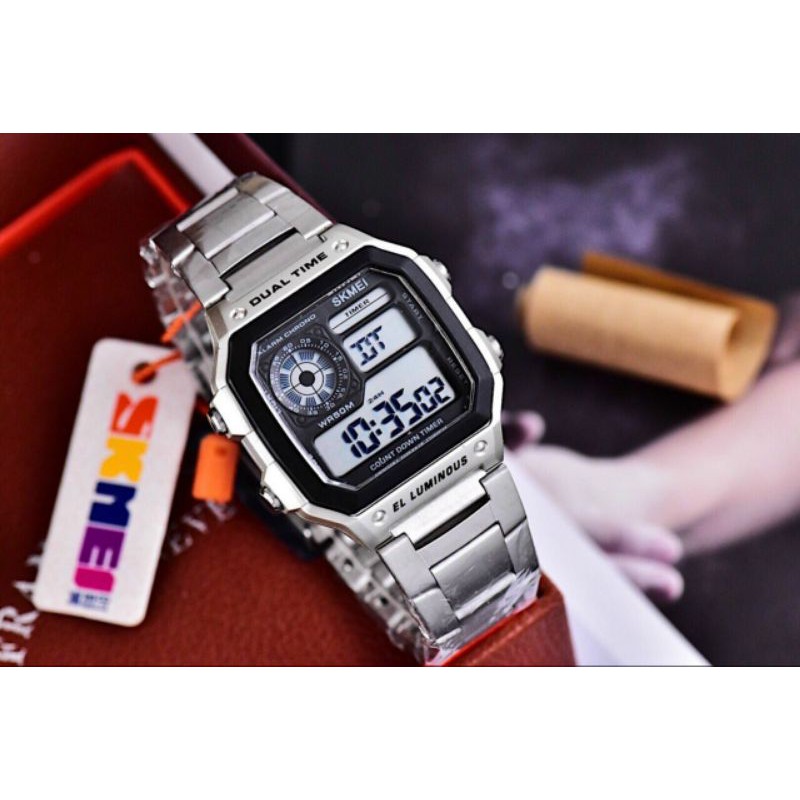 Đồng Hồ Nam Chính Hãng SKMEI S135 điện tử dây INOX Chống nước tốt tuyệt đối - D8- | BigBuy360 - bigbuy360.vn
