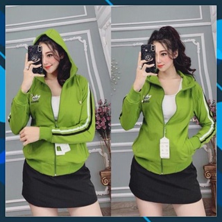 Áo khoác nữ thun da cá chống nắng aad sọc tay trắng đen 🎁