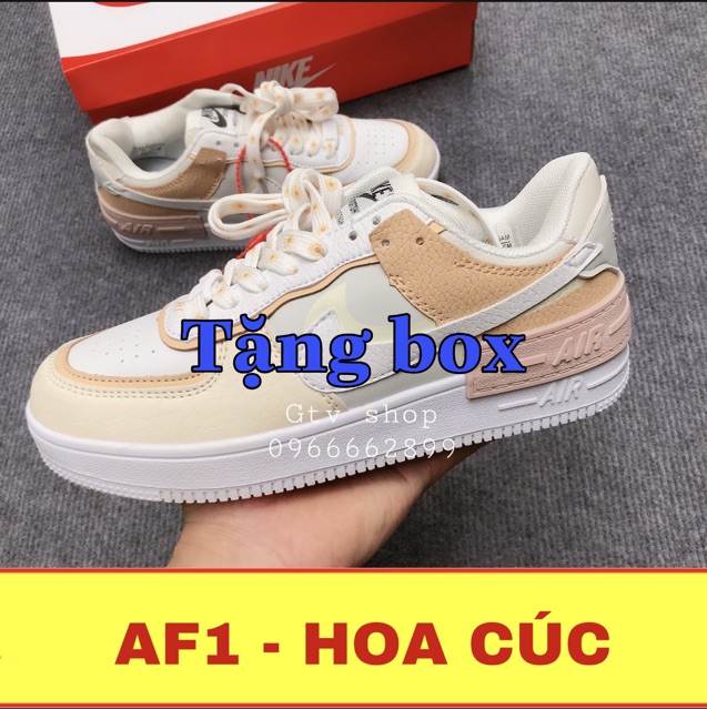 [FULL BOX - FULL BILL &amp; QUÀ TÙY CHỌN] Giày thể thao sneaker AF1 chất da nhăn Hoa cúc và 7 màu, size 36-40.     .