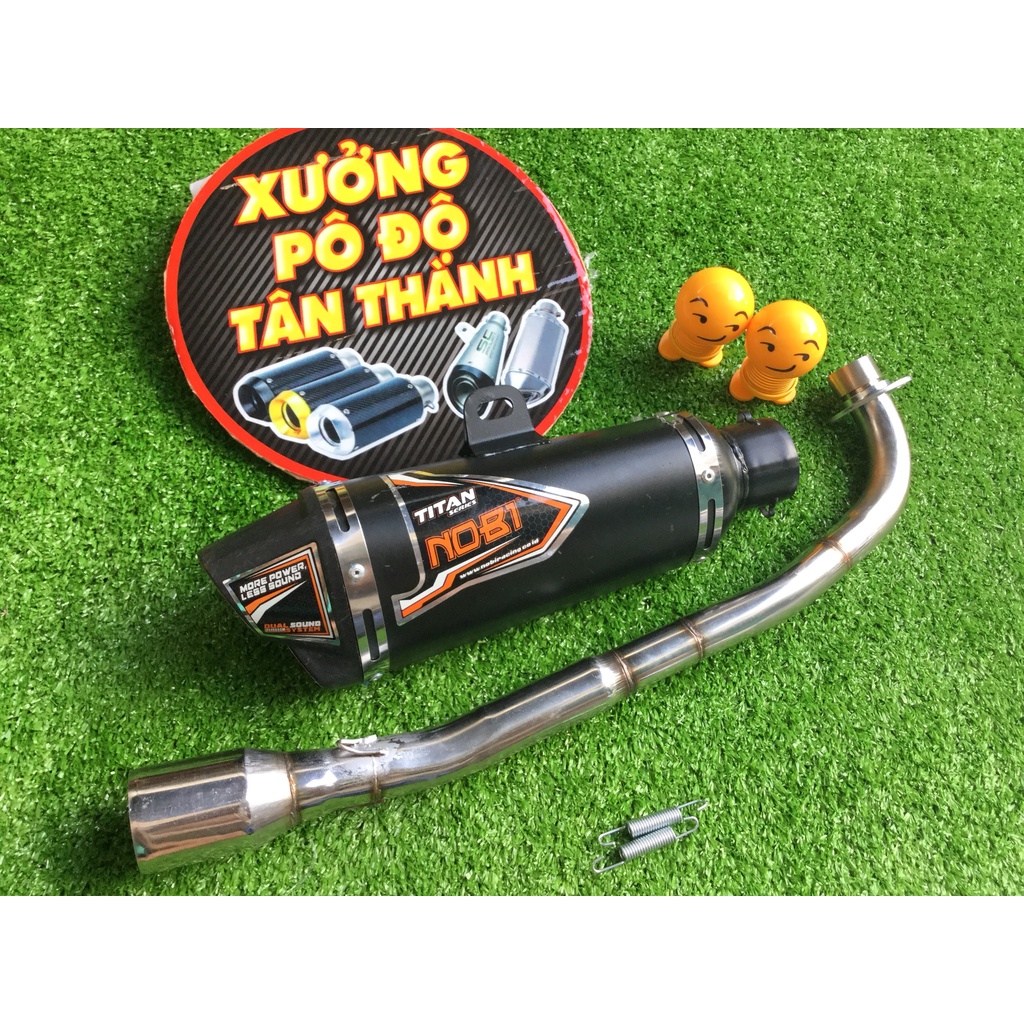 Bộ pô NOBI ĐEN FULL CỔ INOX THẲNG WAVE, SI, CUP, DREAM, EXCITER, WINER, SONIC, RAIDER FI, SATRIA, GSX