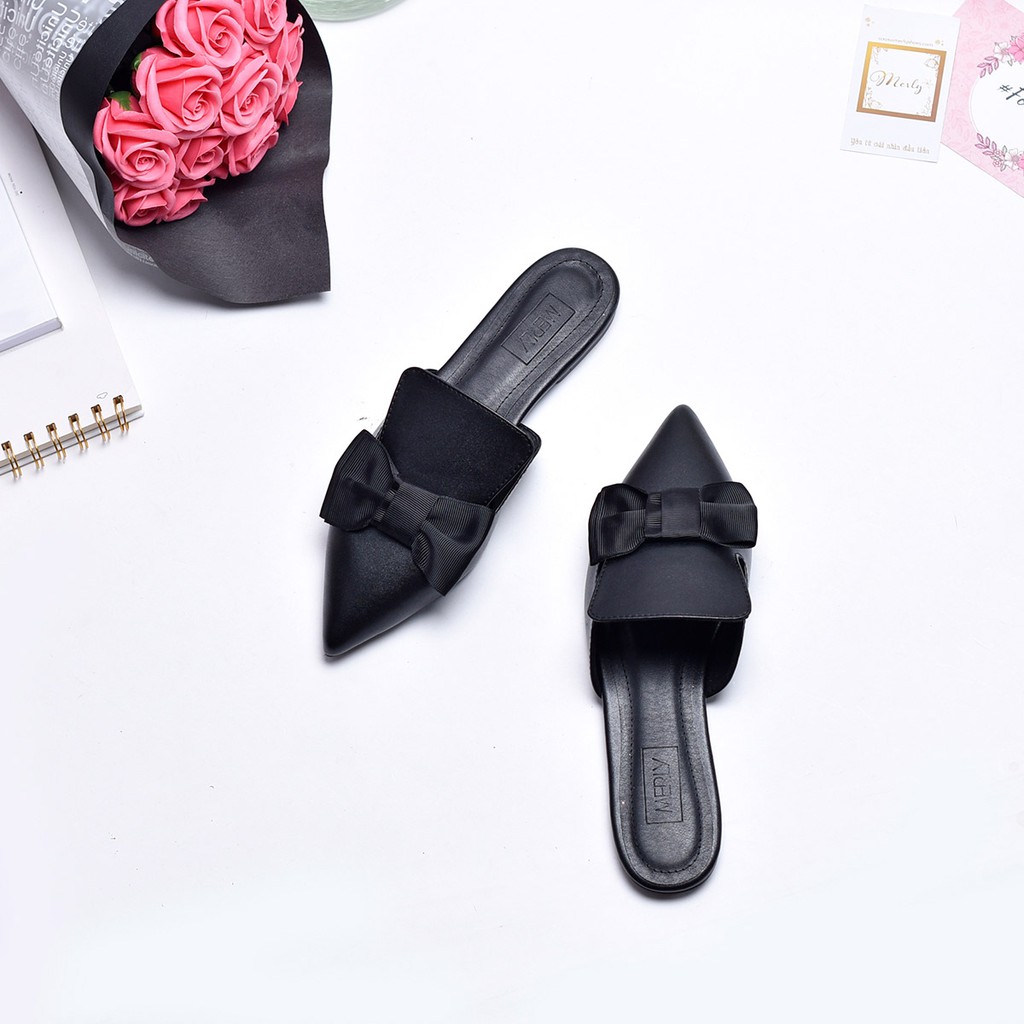 Dép sabo nữ đính nơ Merly 1154, dép sục nữ thời trang, Dép nư size đại, Dép bệt nữ nơ