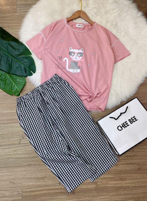 Bộ ao phông quần kẻ