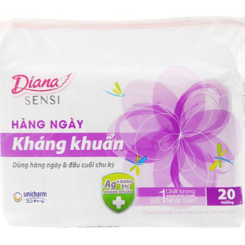 BĂNG VỆ SINH HÀNG NGÀY DIANA SENSI KHÁNG KHUẨN 20MIẾNG