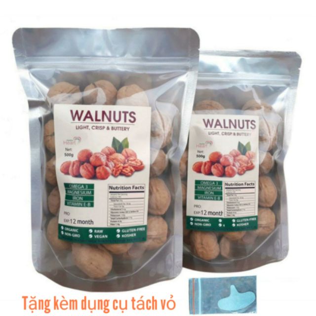 Hộp 500g Óc chó Mỹ đã bóc vỏ rang chín siêu ngon