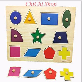 Đồ Chơi Bảng Núm Xếp Hình Chủ Đề Hình Khối Màu Sắc Cho Bé Lắp Ghép