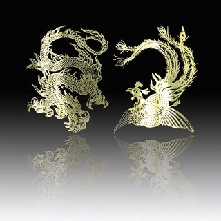 Miếng Dán Trang Trí Điện Thoại In Hình Rồng Phượng Hoàng Phong Cách Trung Hoa Cho Uyw2