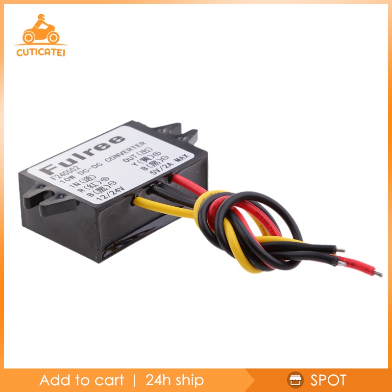 Bộ Chuyển Đổi Nguồn Điện Dc 12v 24v Sang 5v 2a 10w Cho Đèn Led Xe Hơi