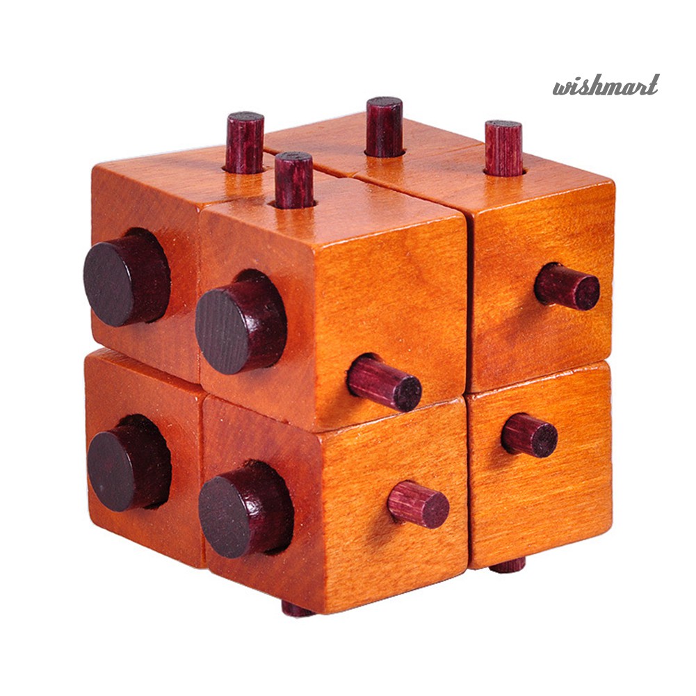 [Wish] Wooden Cube Kong Ming Luban Lock Adults Kids Brain Teaser Puzzle ...