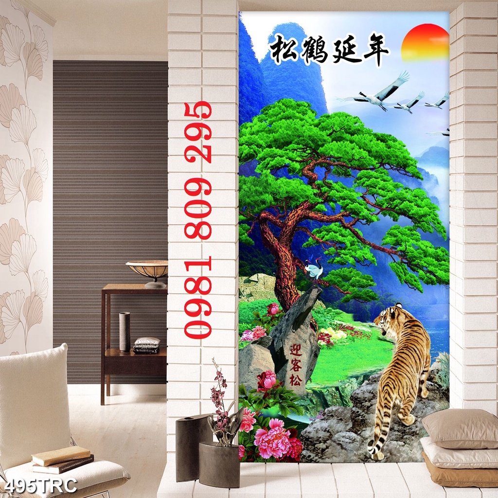 Tranh gạch 3d hổ phong thủy GF8