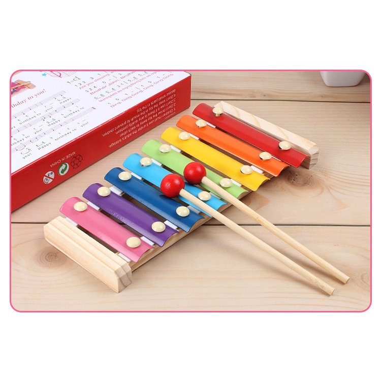 Đồ Chơi Gỗ Đàn Gõ Nhạc 8 Thanh Cho Bé - Đồ Chơi Gỗ Thông Minh &amp; Giáo Dục Giúp Bé Phát Triển