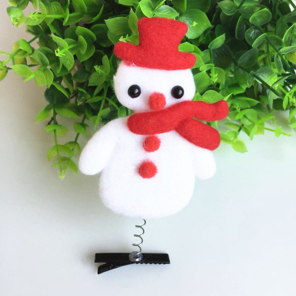 2 Kẹp tóc giáng sinh người tuyết ông già noel sừng tuần lộc hoa tuyết cây thông