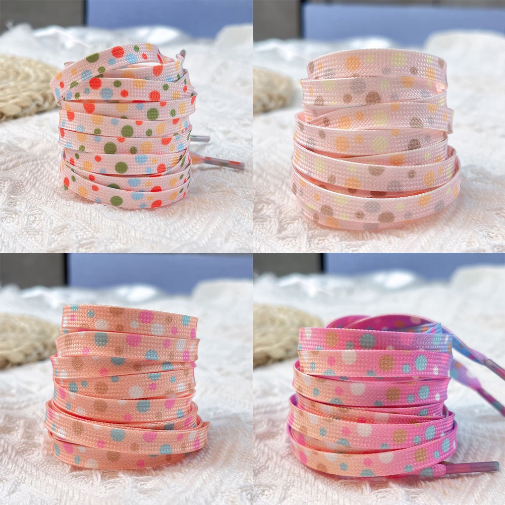 Dây Giày Họa Tiết Chấm Bi Nhiều Màu Sắc Xinh Xắn Cho Bé Gái 120/140CM