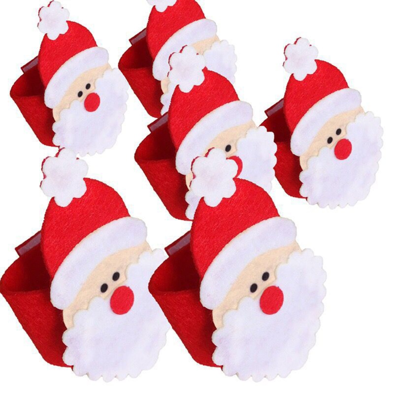 Bộ 4 Vòng Giữ Khăn Ăn Hình Ông Già Noel