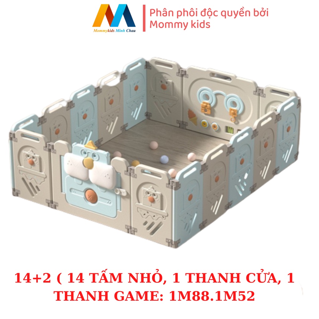 Quây cũi nhựa nguyên sinh cho bé MommyKids Minh Chau ,mẫu ông già tặng 100 bóng nhựa, 1 thảm