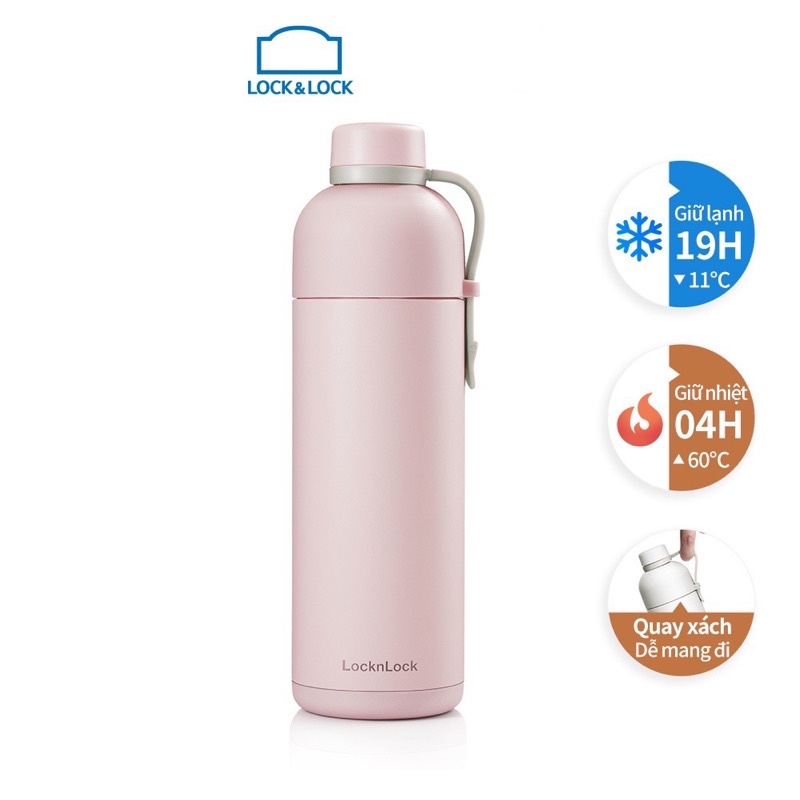 Bình giữ nhiệt Lock&Lock Belt Bottle 490ml - LHC4267 Hồng