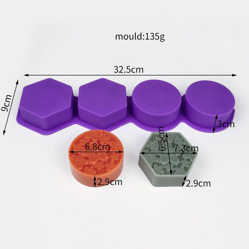 Khuôn Silicone Làm Xà Phòng 4 Ngăn Tạo Hình Hoa 3D Phong Cách Vintage