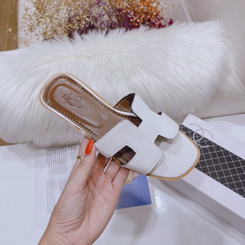 Dép h da xước loại đẹp 5 màu đen nâu trắng về sll  xả kho 39k