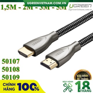 Cáp hdmi 2.0 carbon 1,5m 2m 3m 5m chuẩn 4k@60mhz ugreen mạ vàng cao cấp