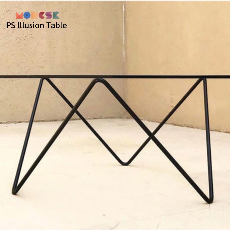 Bàn Sofa - trà Modesk PS lllusion Table thiết kế độc đáo sắt sơn tĩnh điện kính cường lực [phòng khách - quán cafe]