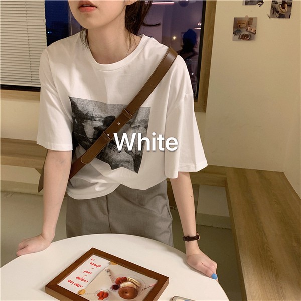 NZN Áo Thun Tay Ngắn Cổ Tròn In Hình Thời Trang Phong Cách Cá Tính