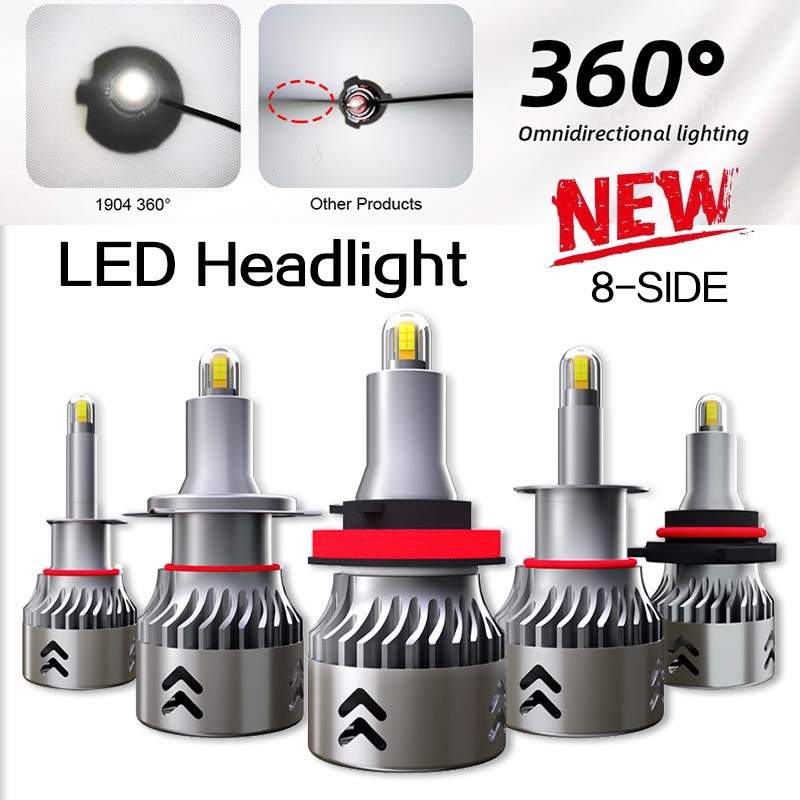 (MỚI) Đèn pha LED 72W 9005 9006 H1 H7 H11 hình bát giác xoay 360 độ