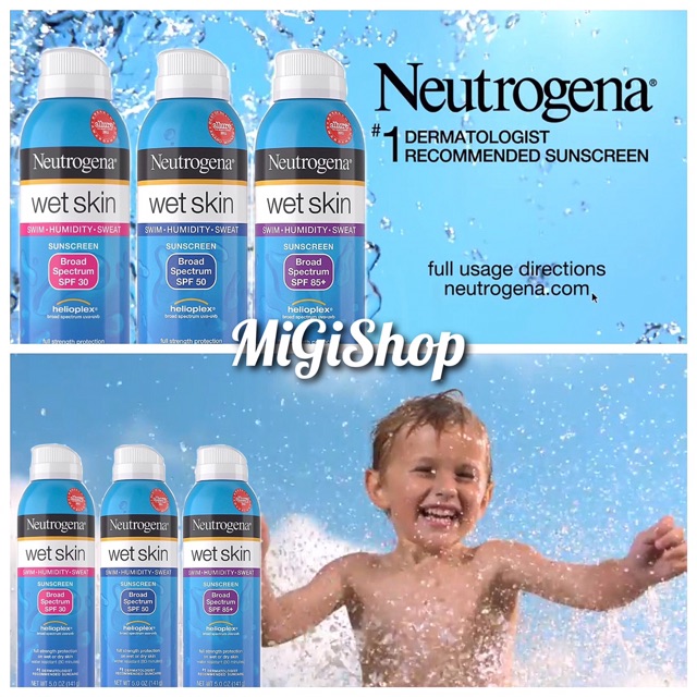 [Hàng Mỹ] Xịt Chống Nắng Neutrogena Wet Skin Sunscreen Spray 141g