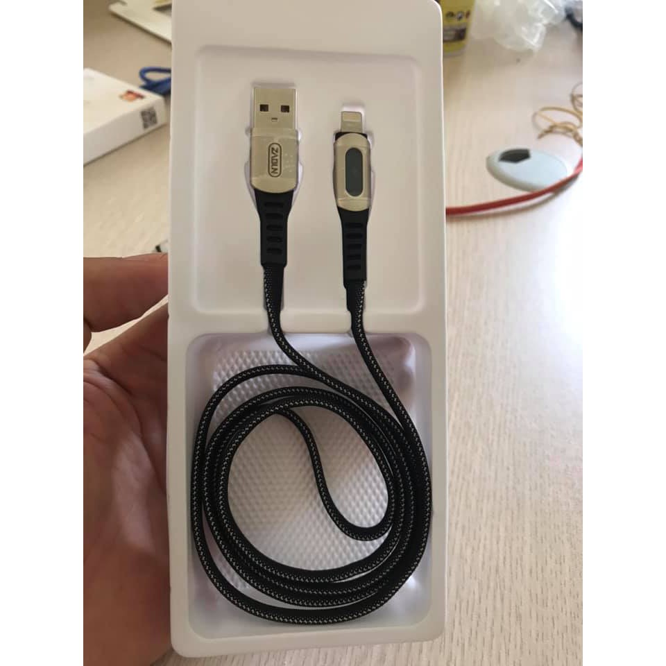 Cáp Sạc Nhanh Dài 1m Có Đèn Báo Sáng, Dây Dù Đầu Nhôm Siêu Nhanh, An Toàn Cổng Lightning Cho Iphone, Ipad - Zabun Shop