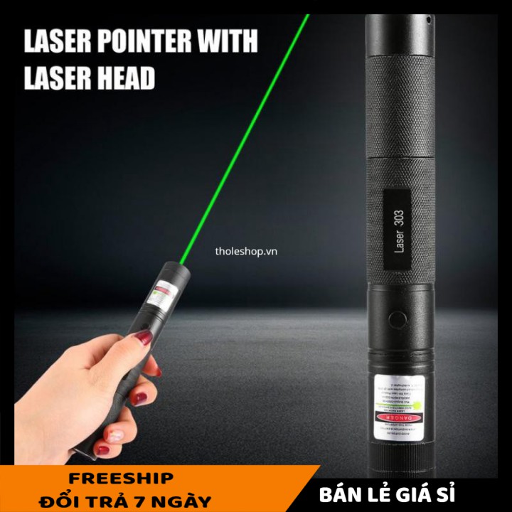 Đèn pin LaserSALE ️ Đèn pin cầm tay 303 cầm tay cao cấp siêu sáng (kèm hộp+pin+sạc) 9656