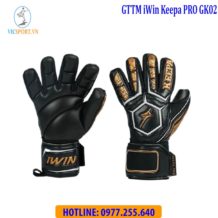 Găng Tay Thủ Môn IWIN KEEPA PRO GK02 Có Xương Trợ Ngón Loại Tốt, Dày Dặn - Vicsportvn