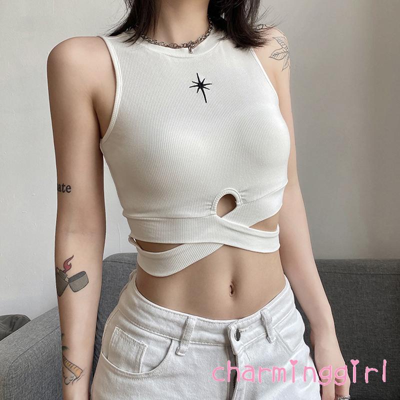 Áo Dệt Kim Sát Nách Cổ Tròn Họa Tiết Độc Đáo Thời Trang Mùa Hè Cho Nữ