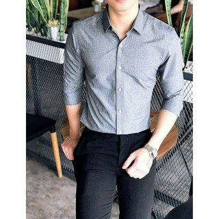 Áo sơ mi đũi màu Xám Tiêu chất vải đũi cao cấp