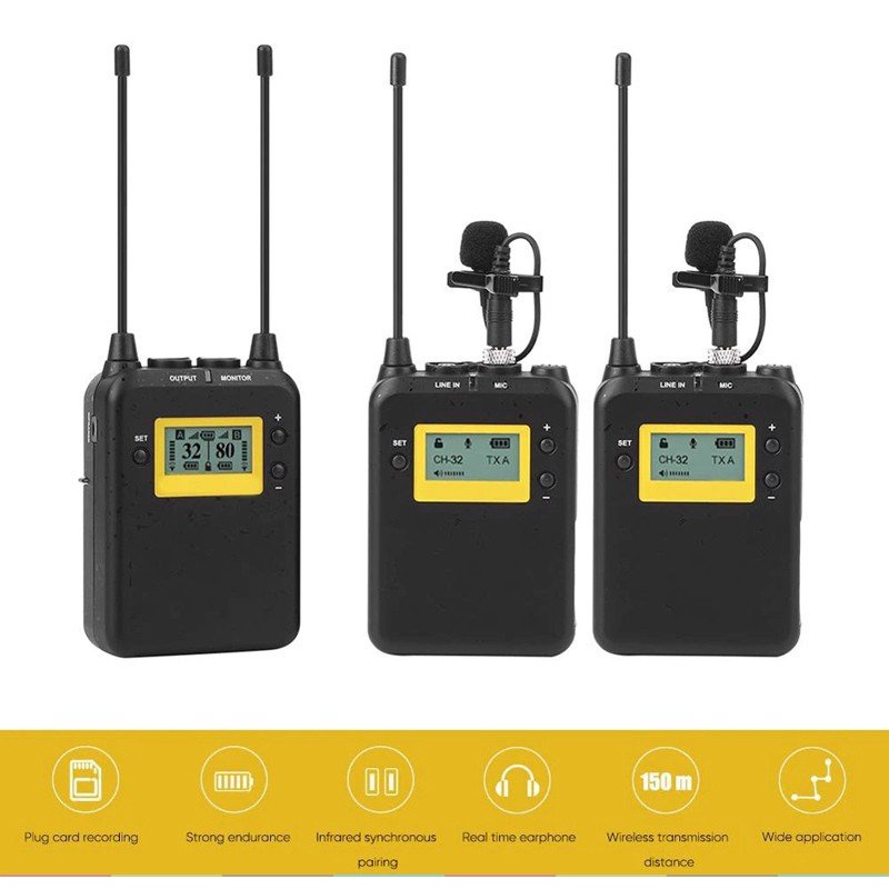 [Mã ELHACE giảm 4% đơn 300K] Micro Không Dây, 99 Kênh UHF, Hoạt Động Liên Tục 5 Giờ Lensgo LWM-328C