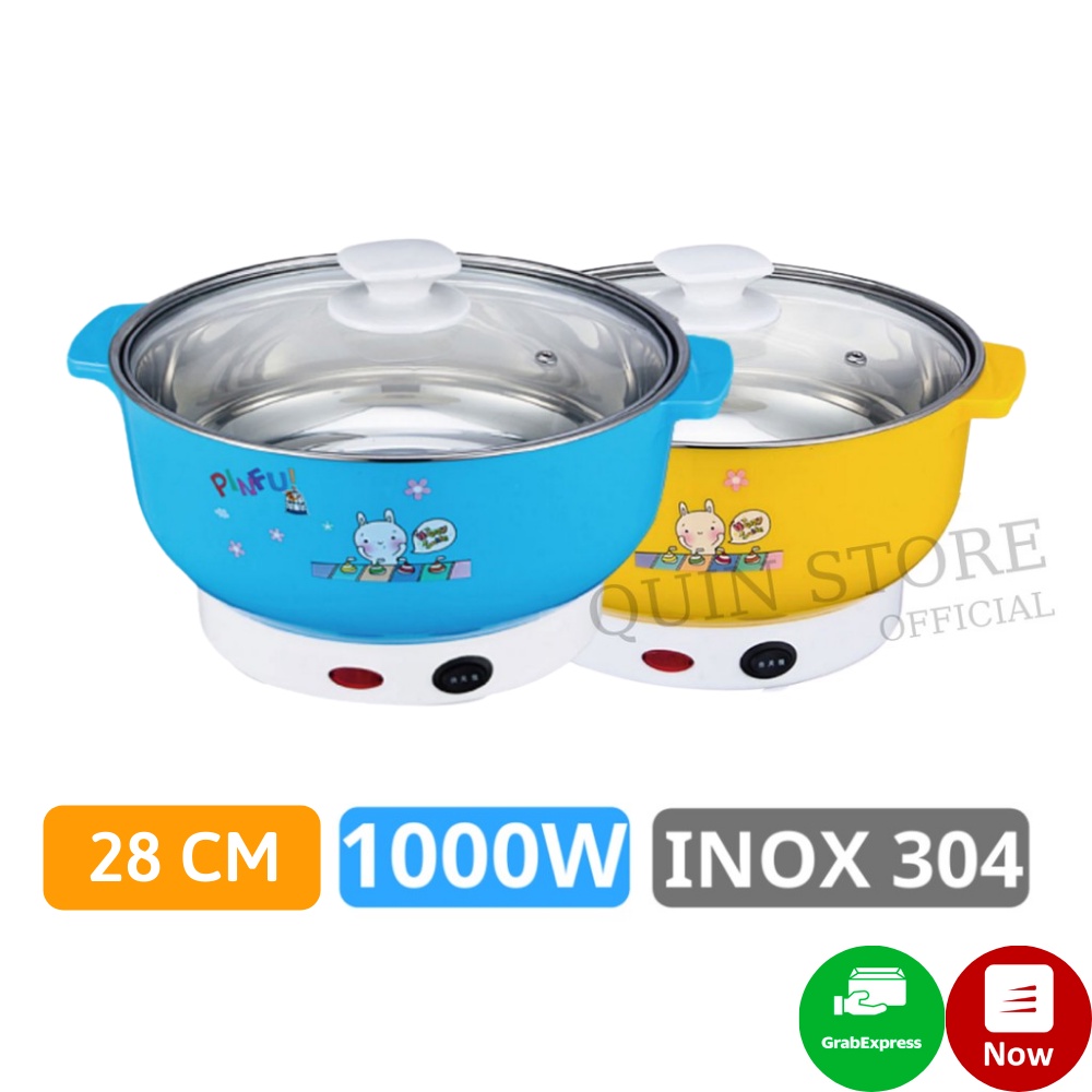 Nồi Lẩu Điện Mini 28cm Nika 1000W Inox 304 - Bếp Lẩu Gia Đình 28 Cm SIÊU TỐC BẢO HÀNH 1 NĂM