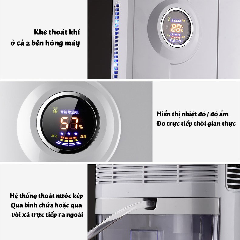 Máy Hút Ẩm Kiêm Lọc Không Khí YANGZI CS10F-Màn Hình LED Hiển Thị Nhiệt Độ Và Độ Ẩm- Công Nghệ Hút Ẩm Hybrid
