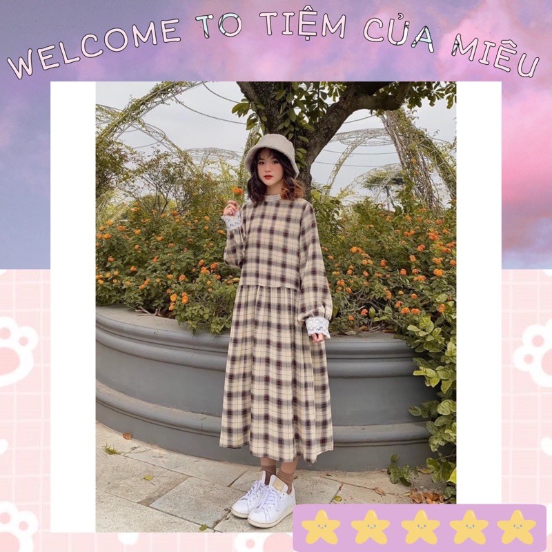 VÁY BABYDOLL KẺ VIỀN REN