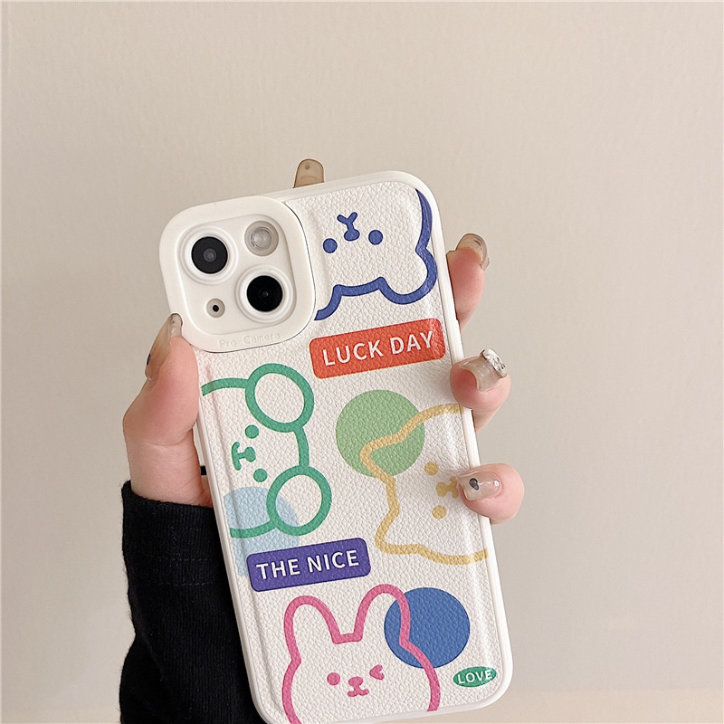 Ốp lưng iphone Ốp Điện Thoại Da In Hình Gấu Hoạt Hình Cho iphone 13Promax 11 / 12 / xsmax / 7 / 8 Dinuo case
