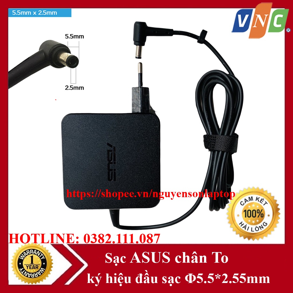 SẠC LAPTOP ASUS 19v 3.42 ZIN (ADAPTER 19V 3.42) Chân To đường kính đầu sạc 5.5mm (ký hiệu Φ5.5*2.5mm)