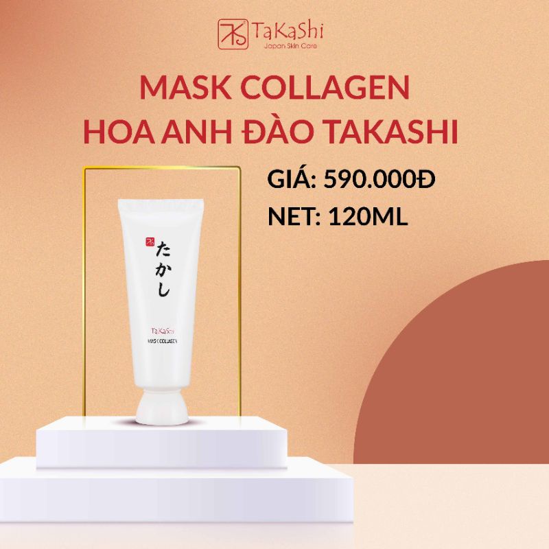 Mặt nạ Hoa Anh Đào Mask Collagen Takashi, giúp dịu da, thải độc tố, thu nhỏ lỗ chân lông, dưỡng da,120ml