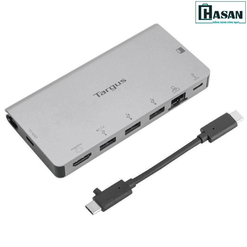 Cổng chuyển chính hãng TARGUS 8 in 1 USB-C Docking Station với cáp USB-C có thể tháo rời - DOCK414