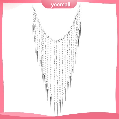 Vòng cổ Dài Đính Đinh Tán Tua Rua Phong Cách Punk Thời Trang Dành Cho Nữ