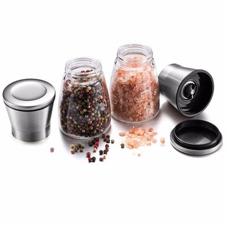 [FREESHIP] Dụng cụ xay và đựng tiêu thủy tinh nắp inox
