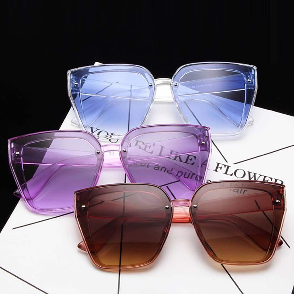 Kính Mát Màu Hồng Thanh Lịch Cho Nam Và Nữ|Kính Mát Gọng Vuông Màu Đen Phong Cách Hàn Quốc