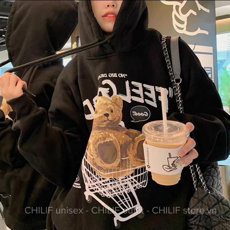 Áo Hoodie “ FeelGood “ Chất nỉ bông mềm mịn Form rộng unisex Nam/ Nữ ( Ảnh + Video thật 100% Hình in cực đep nét chuẩn ) | BigBuy360 - bigbuy360.vn
