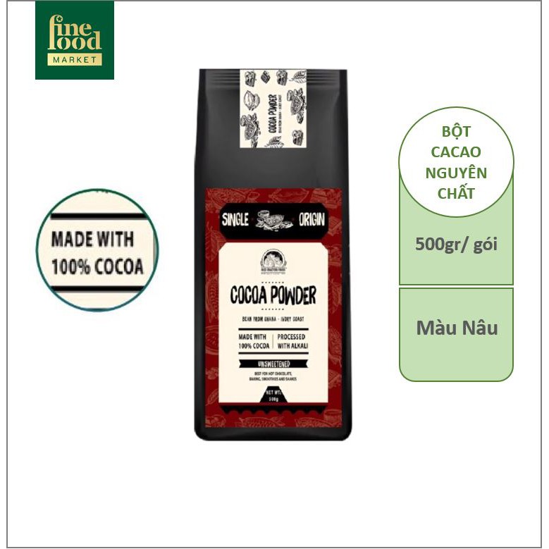Gói 500gr bột cacao nguyên chất - Màu Nâu - Nhập khẩu Úc